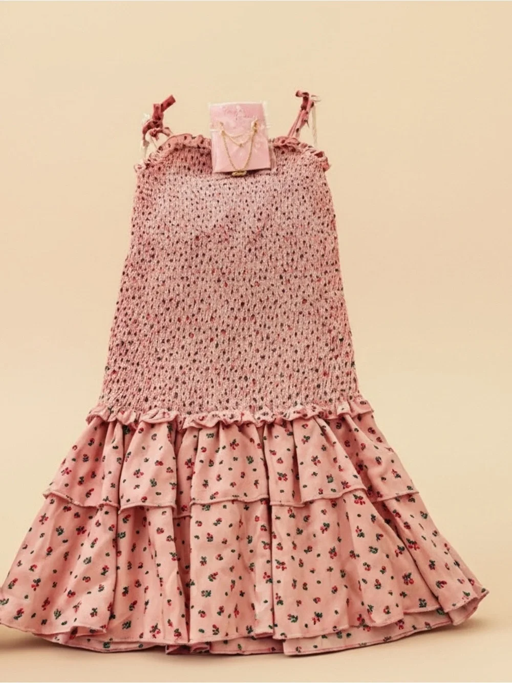 Pink Floral Smocked Tiered Sundress for Girls. Brand new without tags.